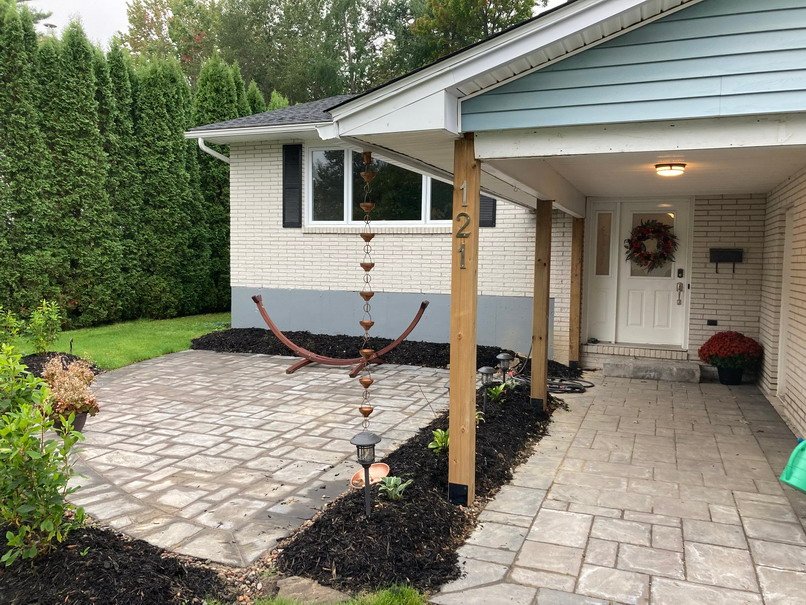 Concrete and paver patio installation Fredericton