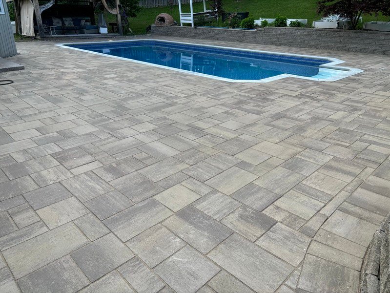 Pool patio installation Fredericton