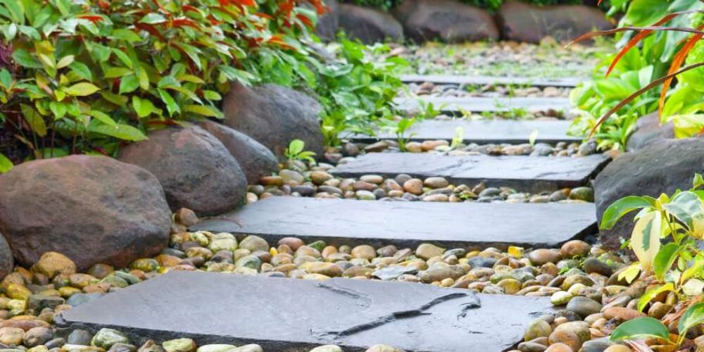 Natural Stone vs Concrete Stepping Stones