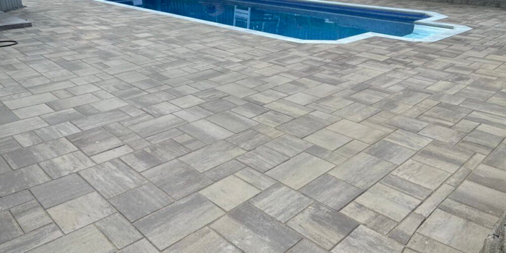 Pool patio installation Fredericton