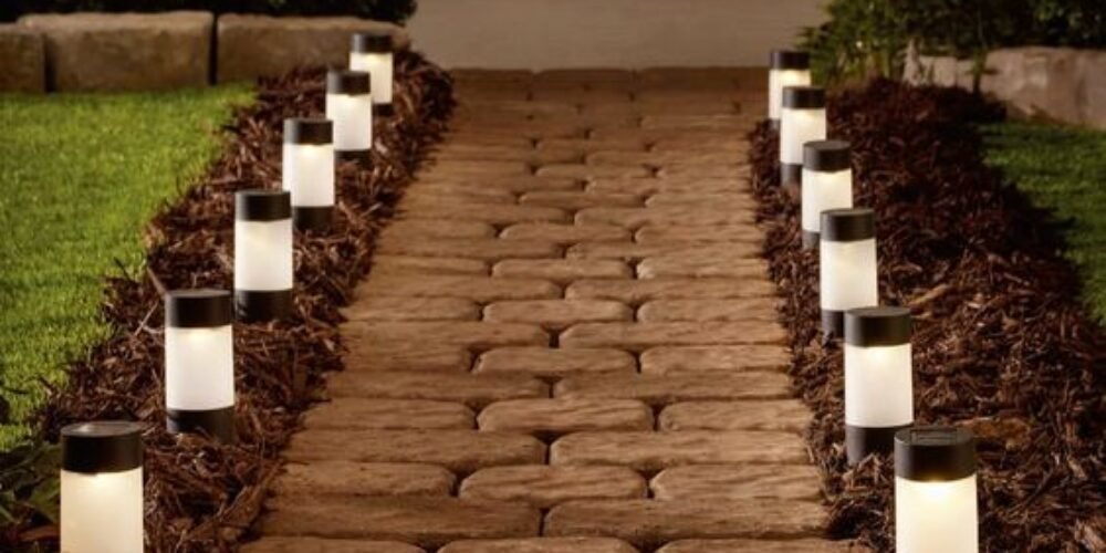 garden pathway light installation